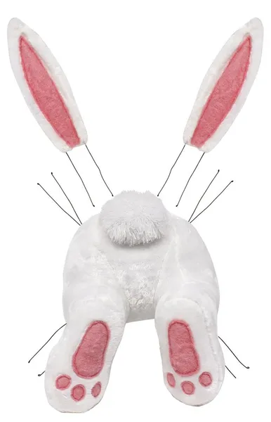 Twenty-five inch polyester bunny decor kit with wire frame in natural color