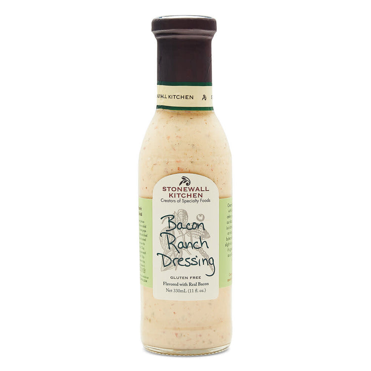 Stonewall Kitchen Bacon Ranch Dressing in an 11 fl oz glass bottle.