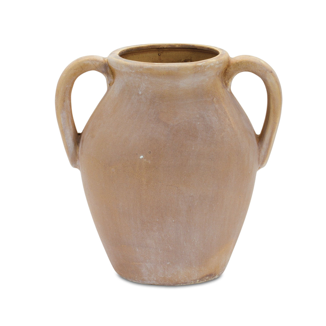 Terracotta urn with classic rounded silhouette