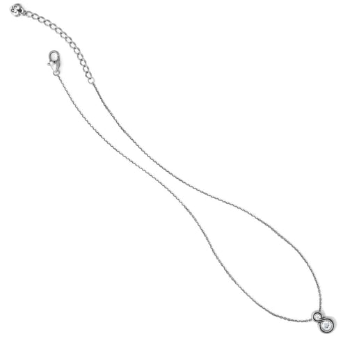 Silver plated adjustable necklace with a fine quality crystal pendant on an infinity sparkle chain.