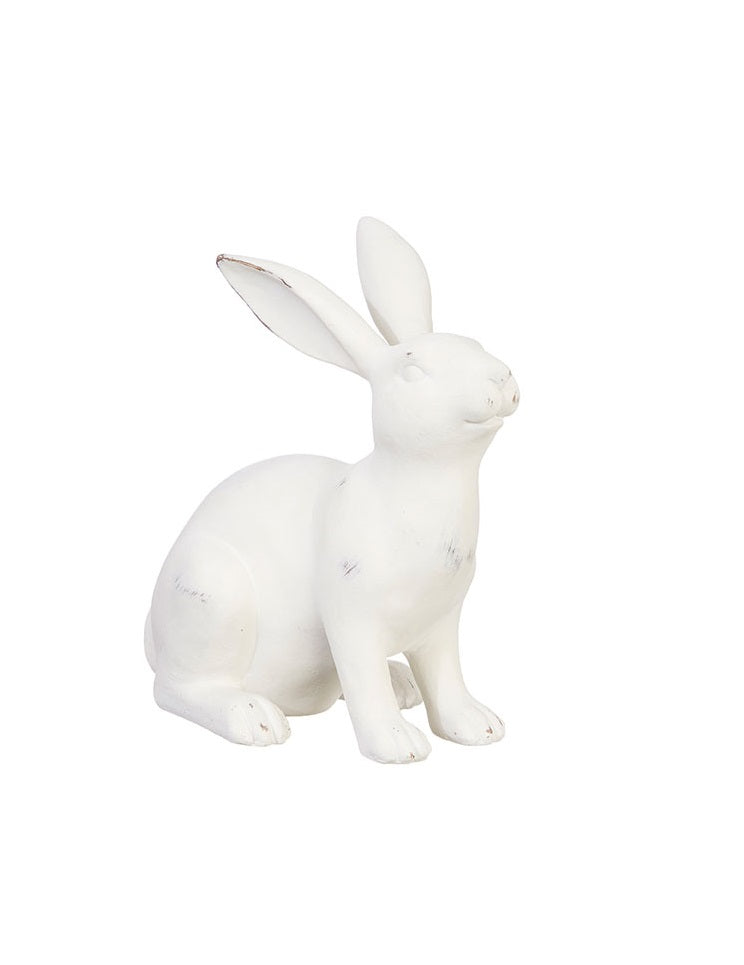 9" Distressed White Rabbit