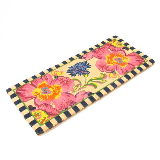 Natural coir double door entrance mat with no-slip backing in earthy brown tones.