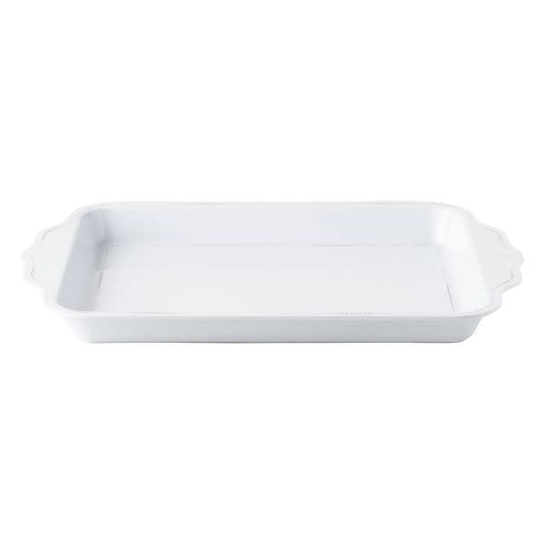 Berry & Thread whitewash melamine handled tray with iconic motif pattern