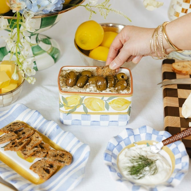 Mackenzie Childs Cheese Gal 2-Piece Butter House