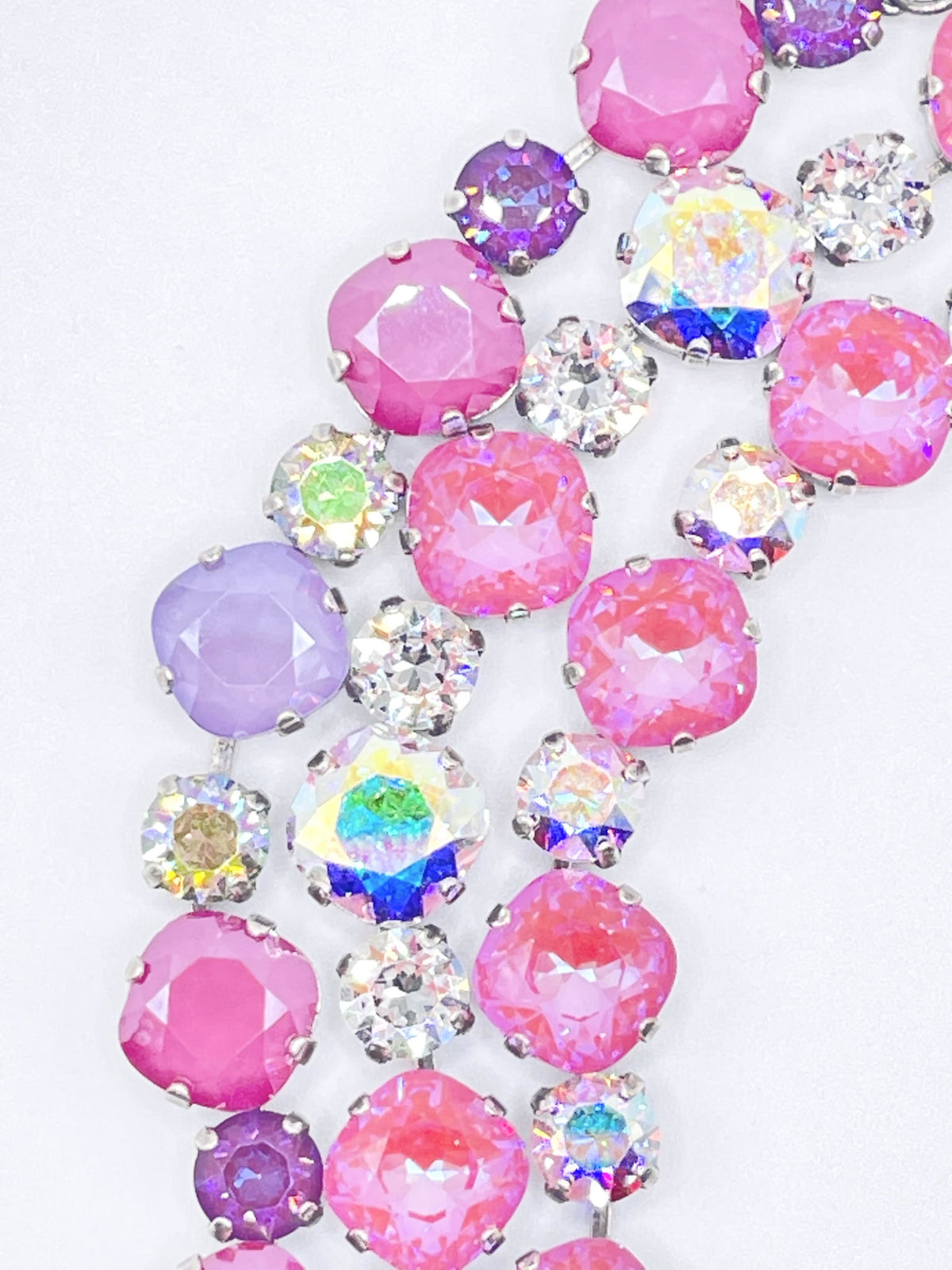 Adjustable Premier Bracelet in pink crystals with a Scotty dog heart charm