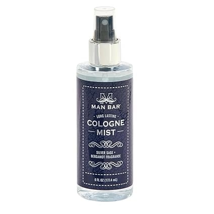 Silver Sage Bergamot Man Bar Cologne Mist bottle with silver cap
