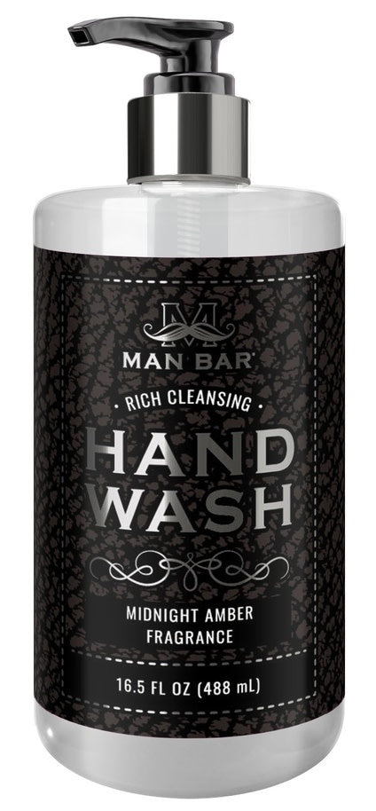 Man Bar hand wash bottle with a matte finish in neutral tones.