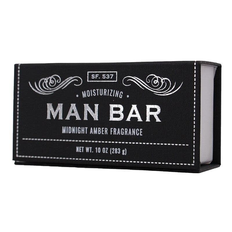 Man Bar soap in Midnight Amber with a rich masculine scent.