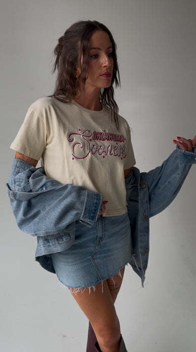 Mandy Oklahoma Lasso Luxe Heavyweight Crop Tee