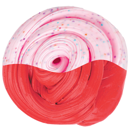 Mashups Scentsory Duos putty in watermelon pink and birthday cake purple silicone tins.
