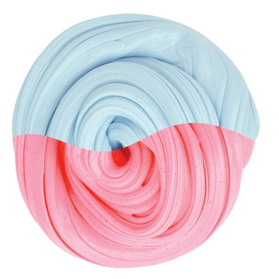 Mashups Scentsory Duos putty in bubblegum pink silicone with a marshmallow shape and small parts.