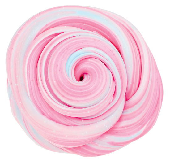 Tin containing two non-toxic silicone scented putty balls in bubblegum pink and marshmallow cream colors.