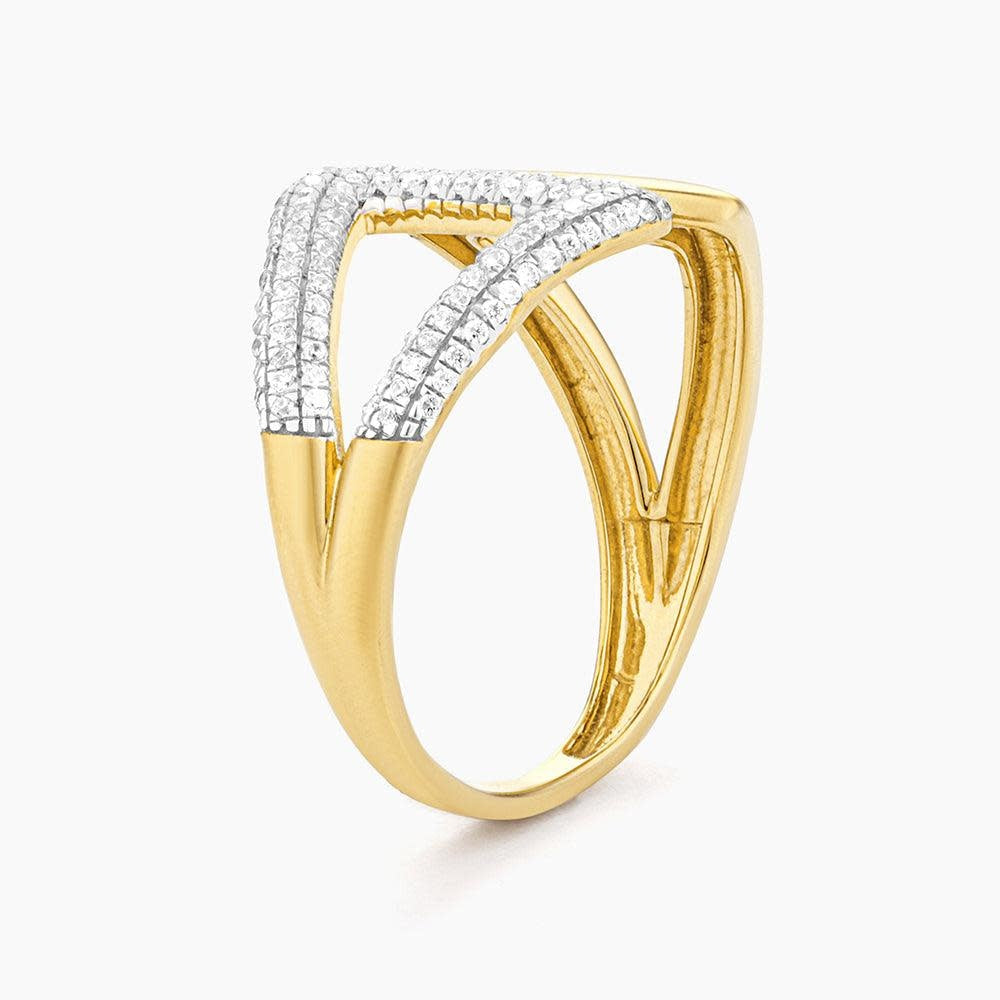 Silver statement ring featuring a masquerade mask design with diamond accents.
