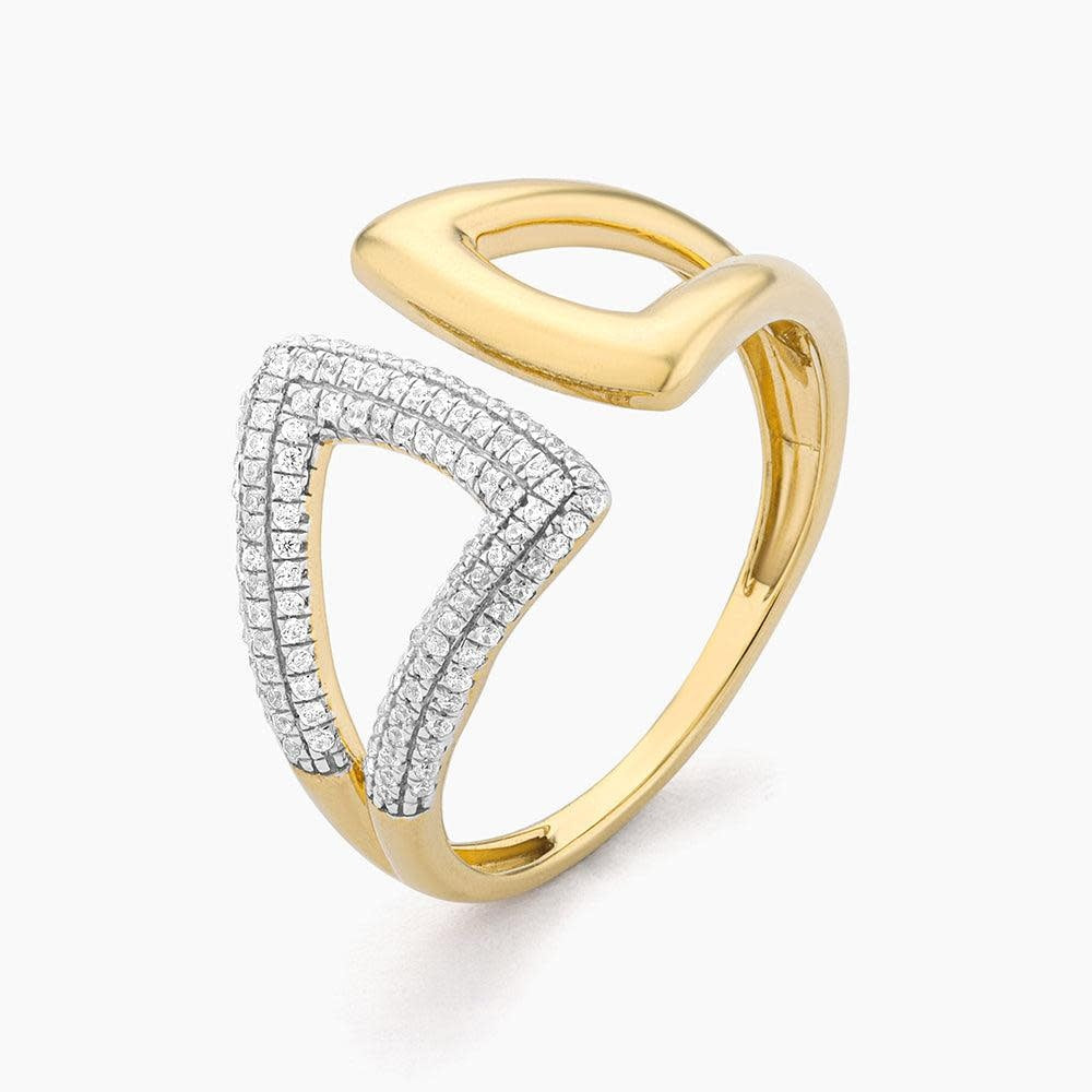 Silver statement ring with masquerade mask motif set with diamonds