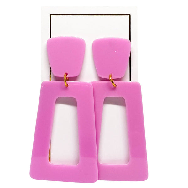 Kennedy earrings featuring a resin drop with stainless steel posts.