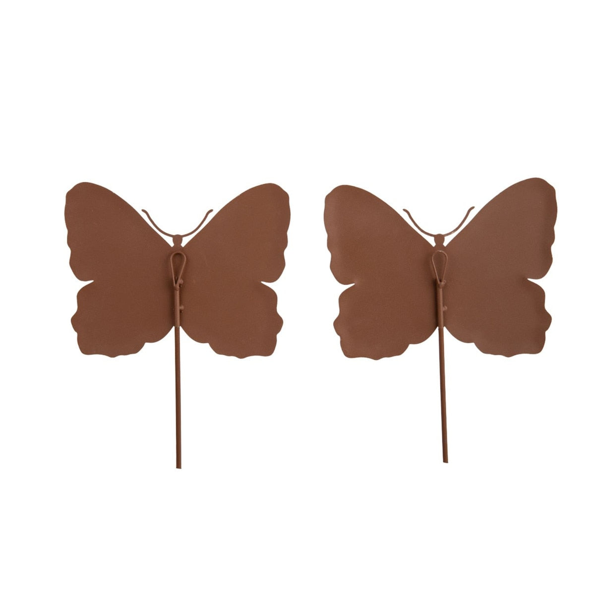 Beck's Butterflies medium stake decoration featuring a black butterfly pattern on white material.