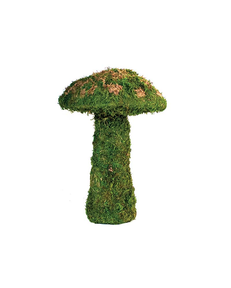 Deco Moss Mushroom Planter made from green mountain moss with a natural curved silhouette.
