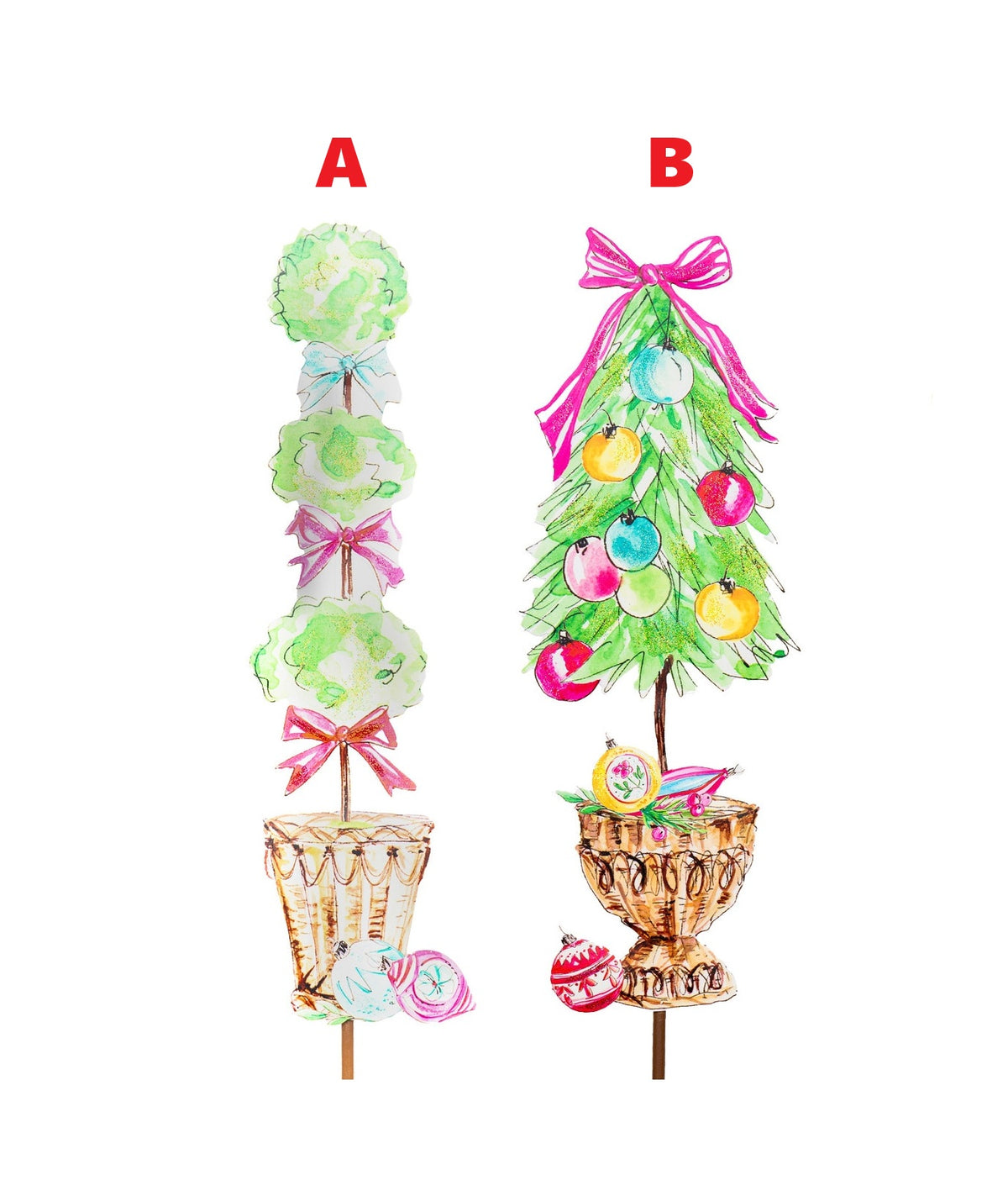 Beck's Vintage Tree stake in natural wood finish with a classic tree silhouette.
