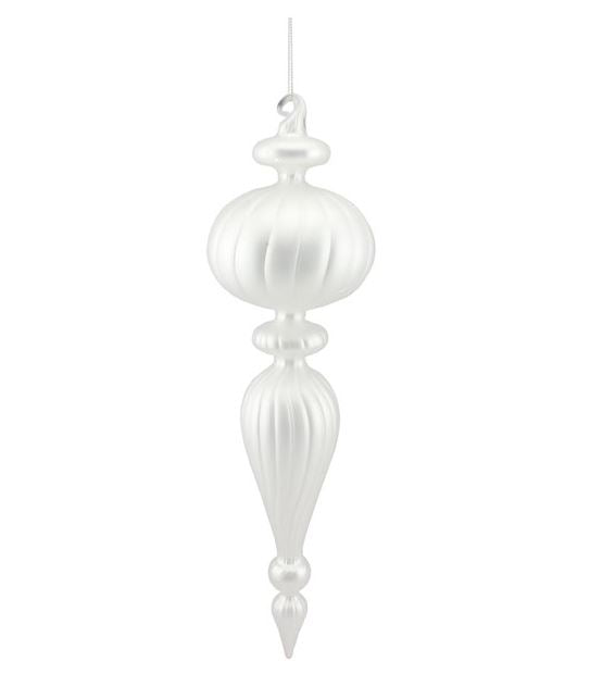 Mercury glass finial with dark rich tones in a classic ornamental silhouette.