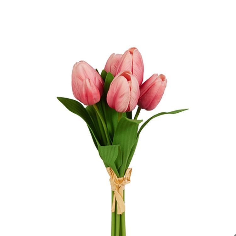 Twelve-inch tulip-shaped foam bundle with plastic accents in a natural tan color.
