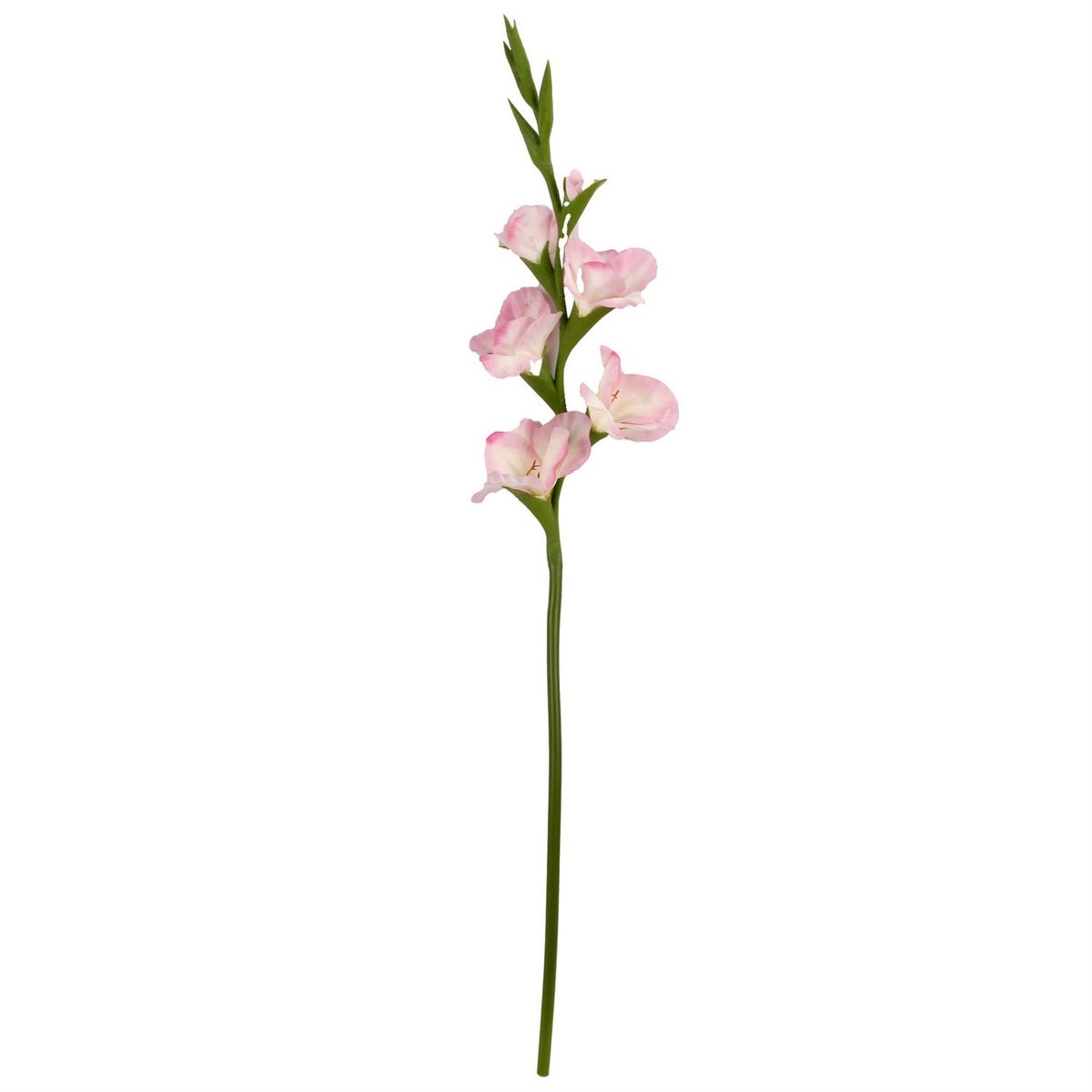 34-inch tall artificial gladiolus flower with realistic fabric petals on a wire stem.