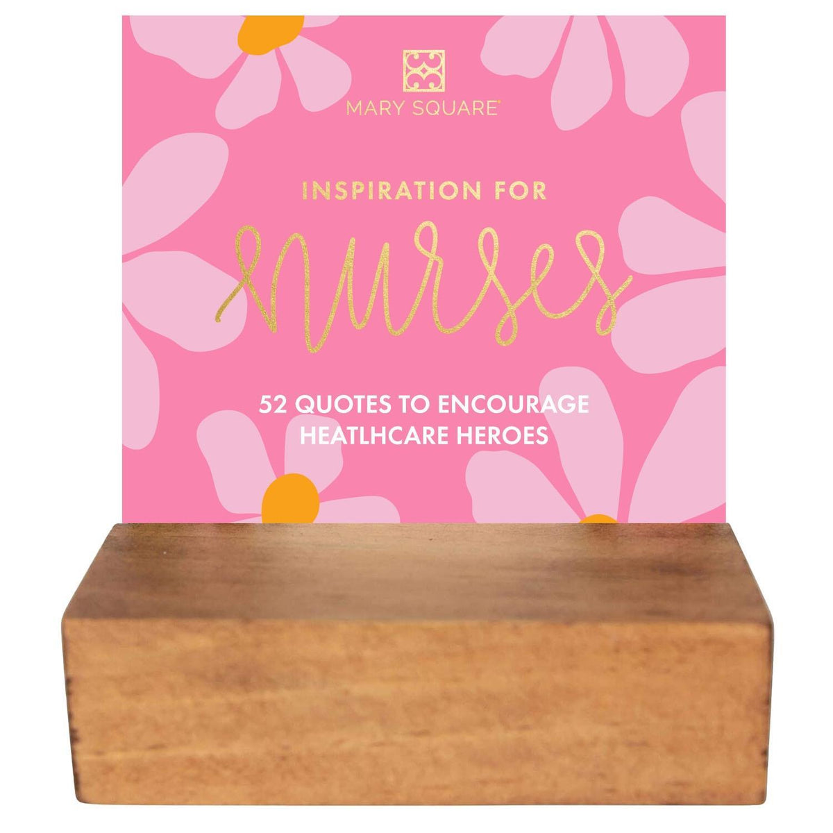 Wooden card block with Scripture verses on front and back patterns.