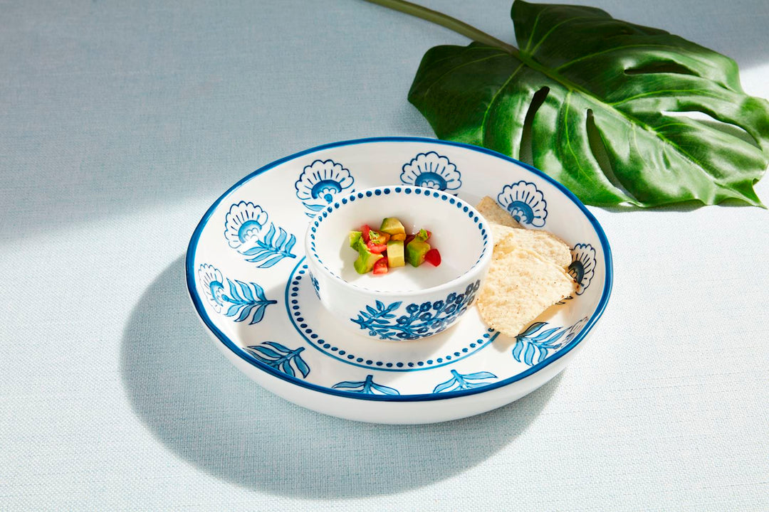 Block Print Chip & Dip Set