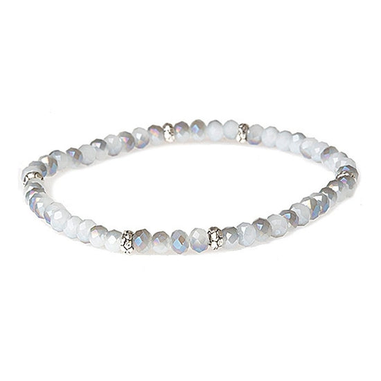 Silver accent mini crystal bracelet with stacked versatile design