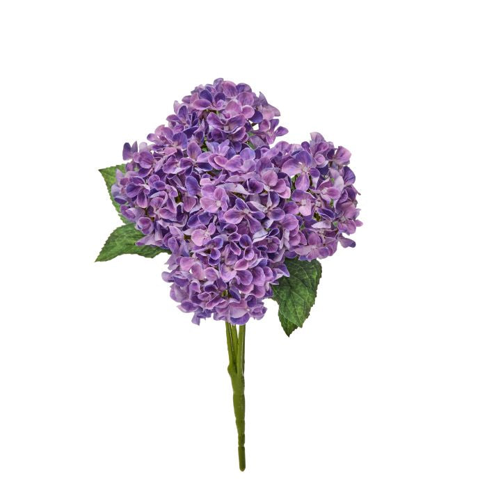 Mini spring hydrangea bush planter with a natural wood finish.