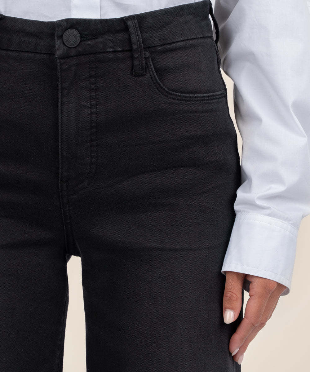 Meg High Rise Fab Ab Wide Leg Raw Hem