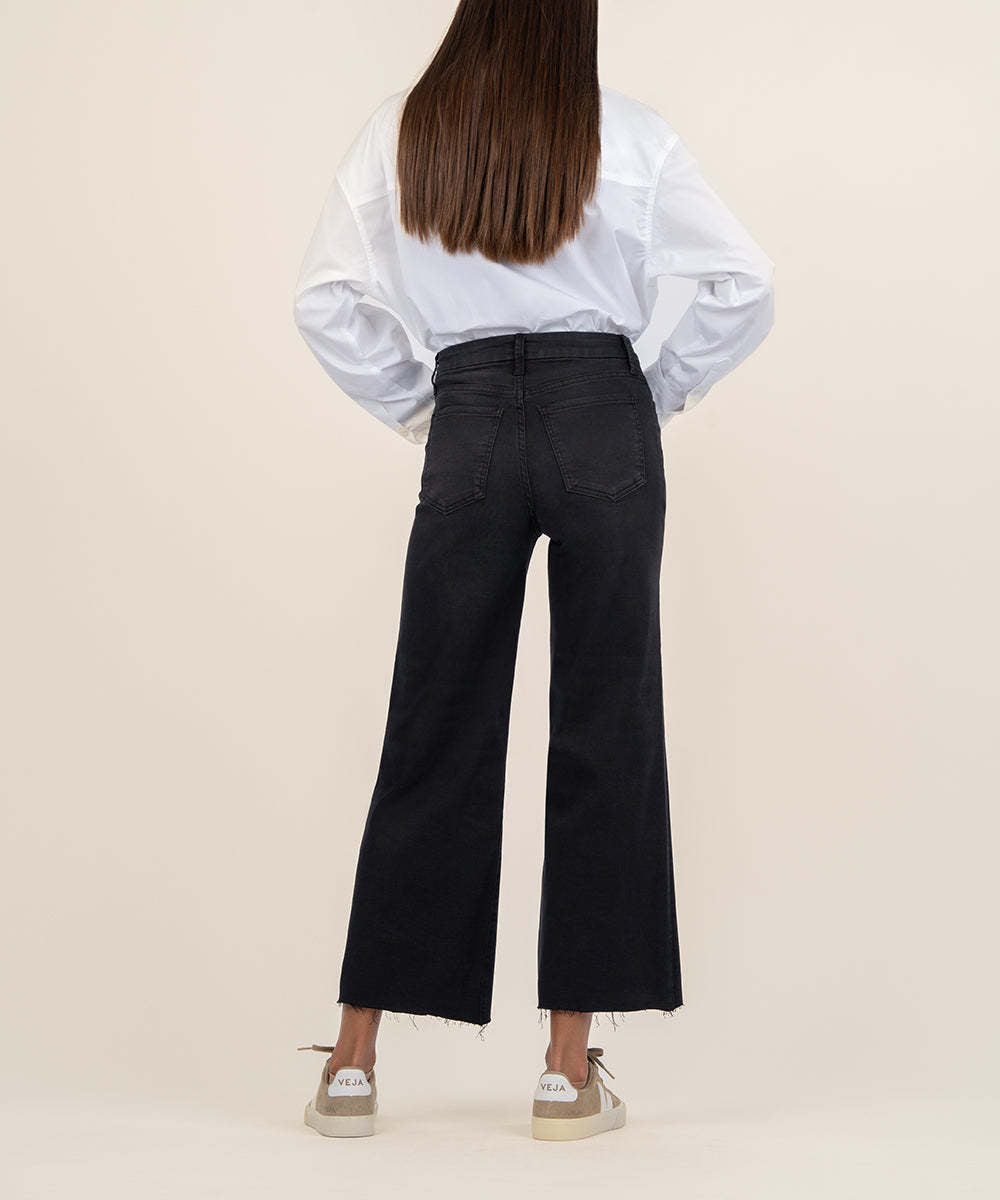 Meg High Rise Fab Ab Wide Leg Raw Hem