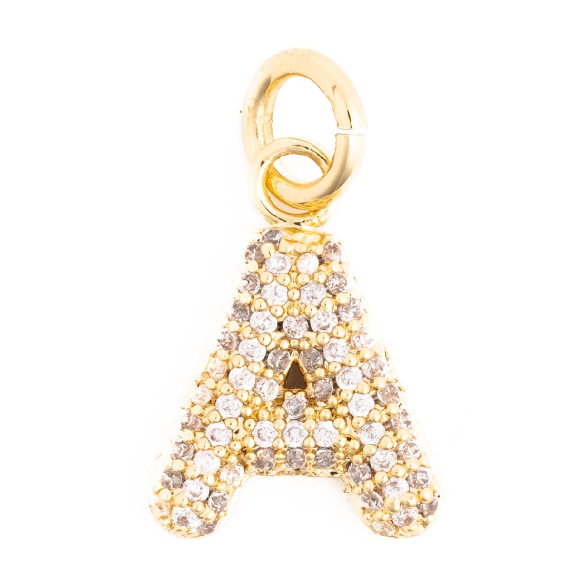 Gold initial charm necklace featuring the letter C on a delicate chain.