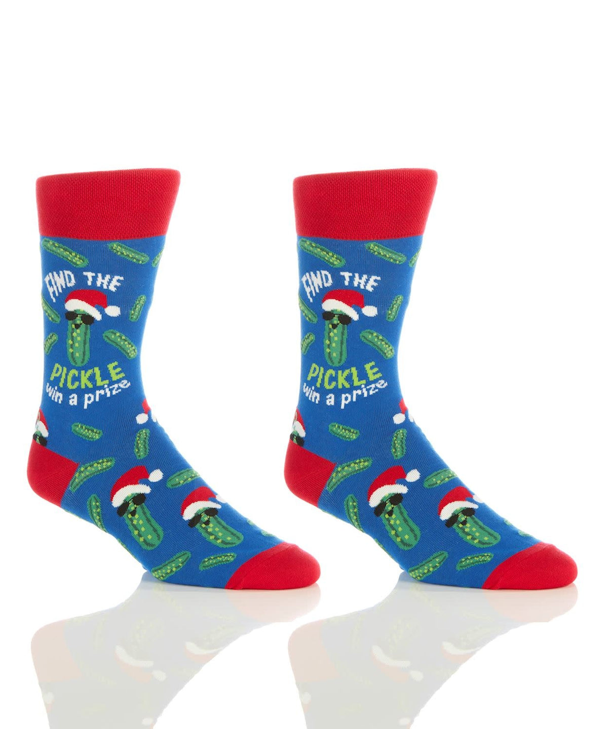 Men's crew sock in cotton with a pickle graphic print on the ankle.