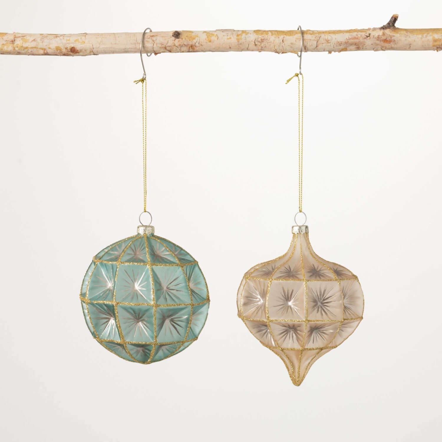 Mercury glass ornament with vintage-inspired reflective finish