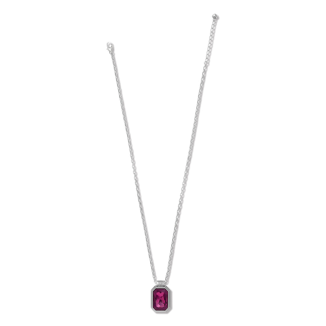 Silver plated Meridian Aurora necklace with adjustable chain and sparkling crystal pendant