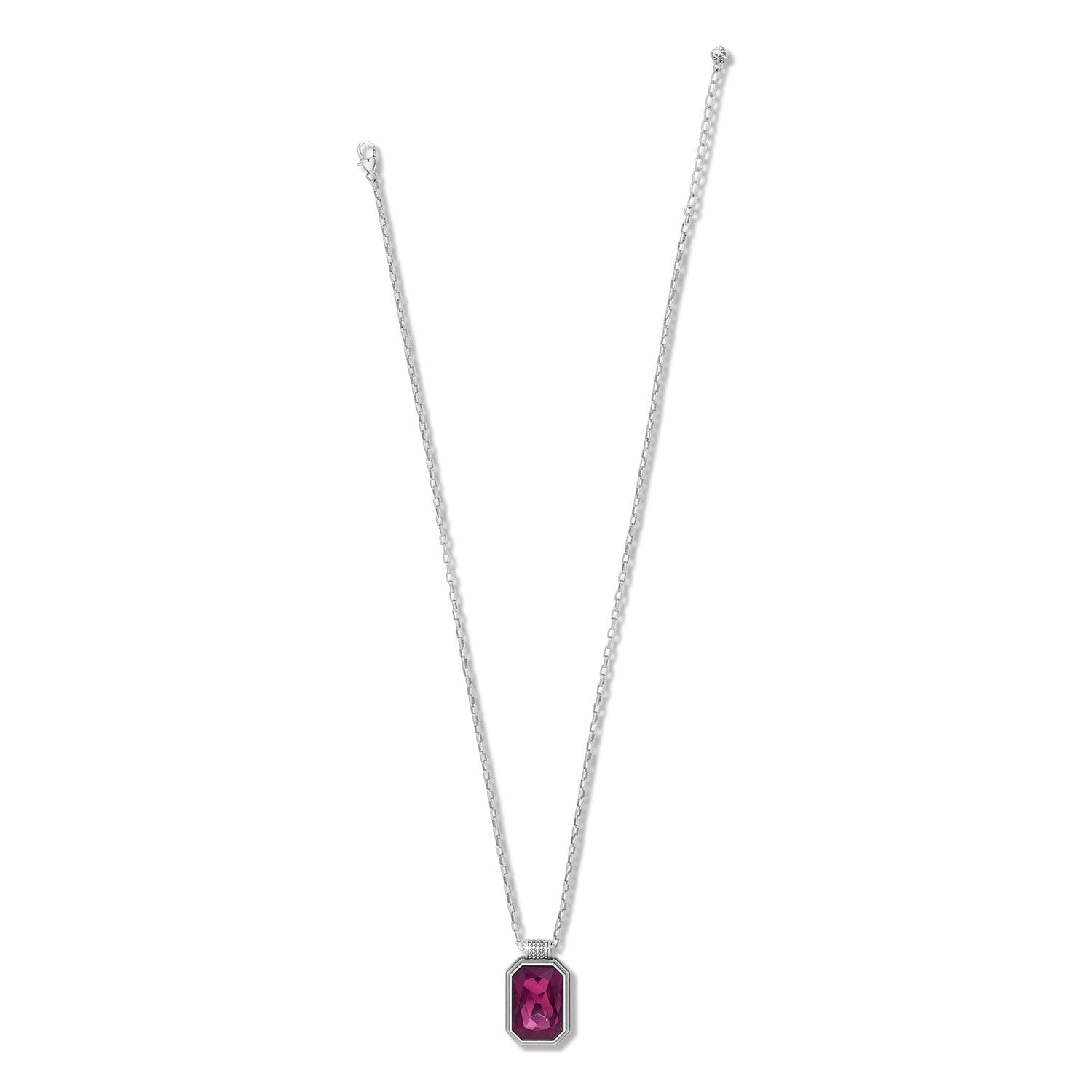 Silver plated Meridian Aurora necklace with adjustable chain and sparkling crystal pendant