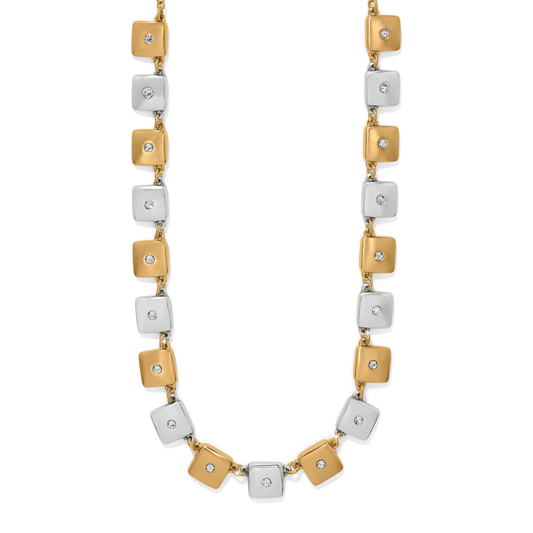 Two-tone silver and gold Meridian Etage necklace with lobster claw closure