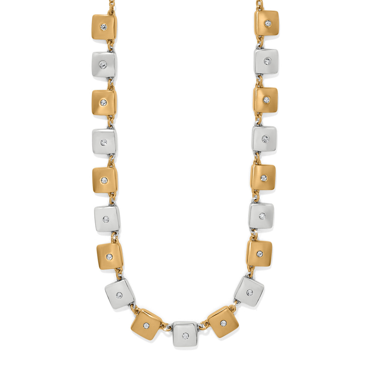 Two-tone silver and gold Meridian Etage necklace with lobster claw closure