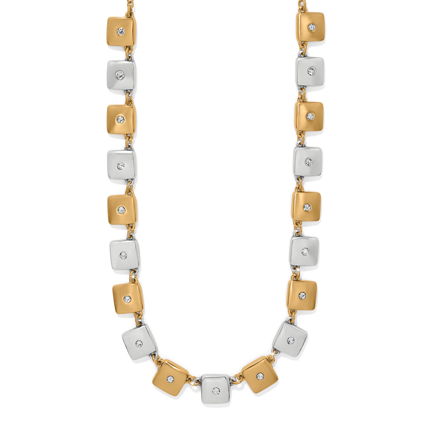 Two-tone silver and gold Meridian Etage necklace with lobster claw closure