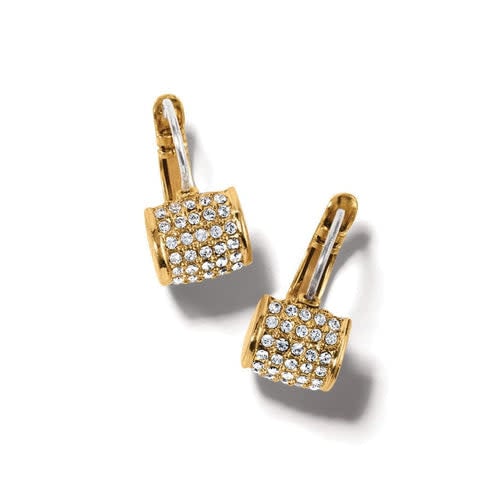 Gold plated French wire leverback earrings featuring a fine quality crystal drop.