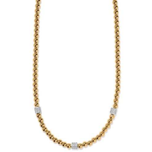Gold plated silver beaded necklace with lobster claw closure