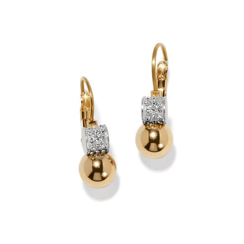 Silver plated petite leverback earrings featuring fine quality crystals with a quarter-inch width.
