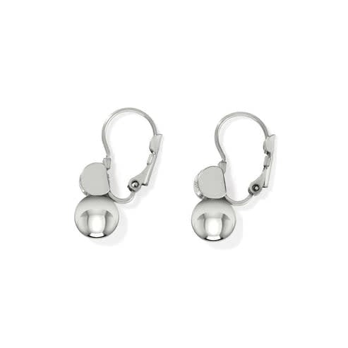 Silver plated leverback earrings featuring fine quality crystals with a quarter-inch width.