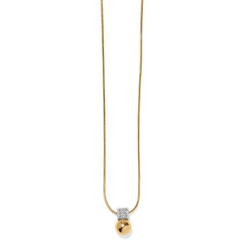 Gold plated Meridian Petite necklace with adjustable chain and crystal pendant
