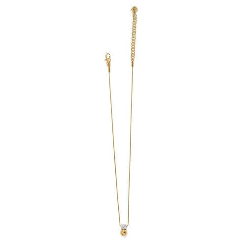 Gold plated Meridian Petite necklace with adjustable chain and crystal pendant