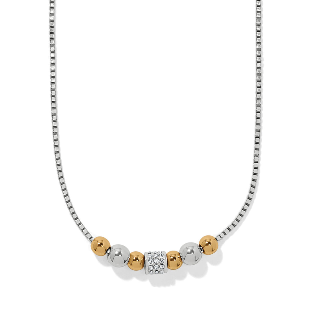 Silver-gold two-tone adjustable necklace with lobster claw closure