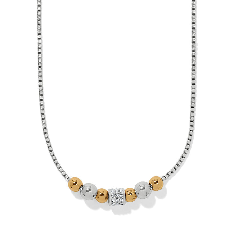 Silver-gold two-tone adjustable necklace with lobster claw closure