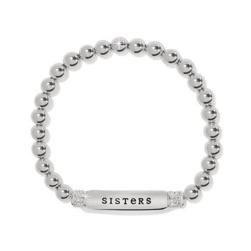Silver stretch bracelet with Meridian Sisters message finish