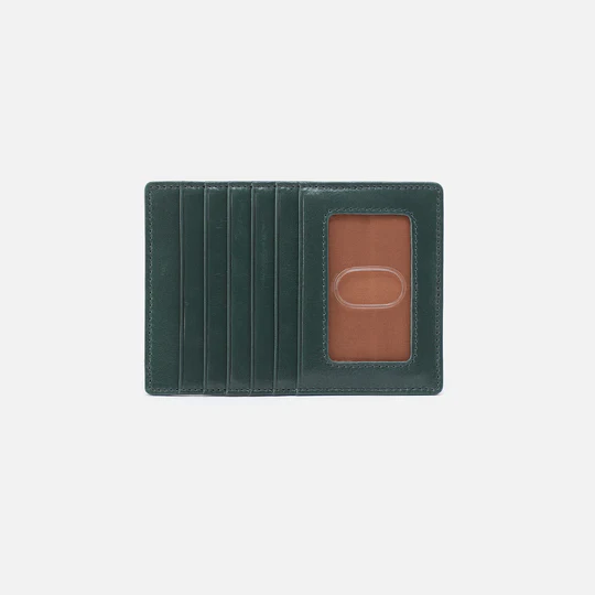 Euro Slide passport holder in brushed nickel with ID slot and card compartments.
