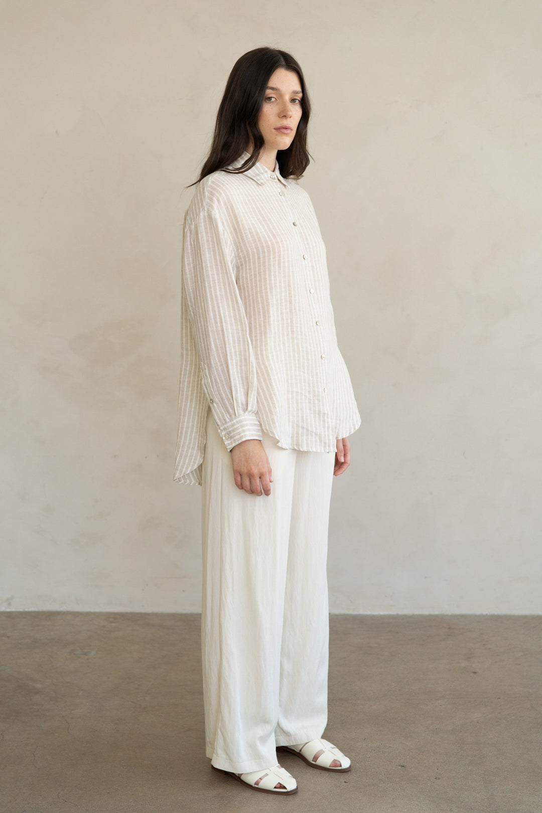 Eliana Striped Linen Essential Shirt
